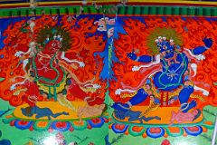 Thame 10 Thame Gompa - Red Hayagriva, Blue Vajrapani Paintings